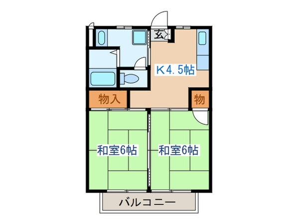 パレット松森Ｂの物件間取画像